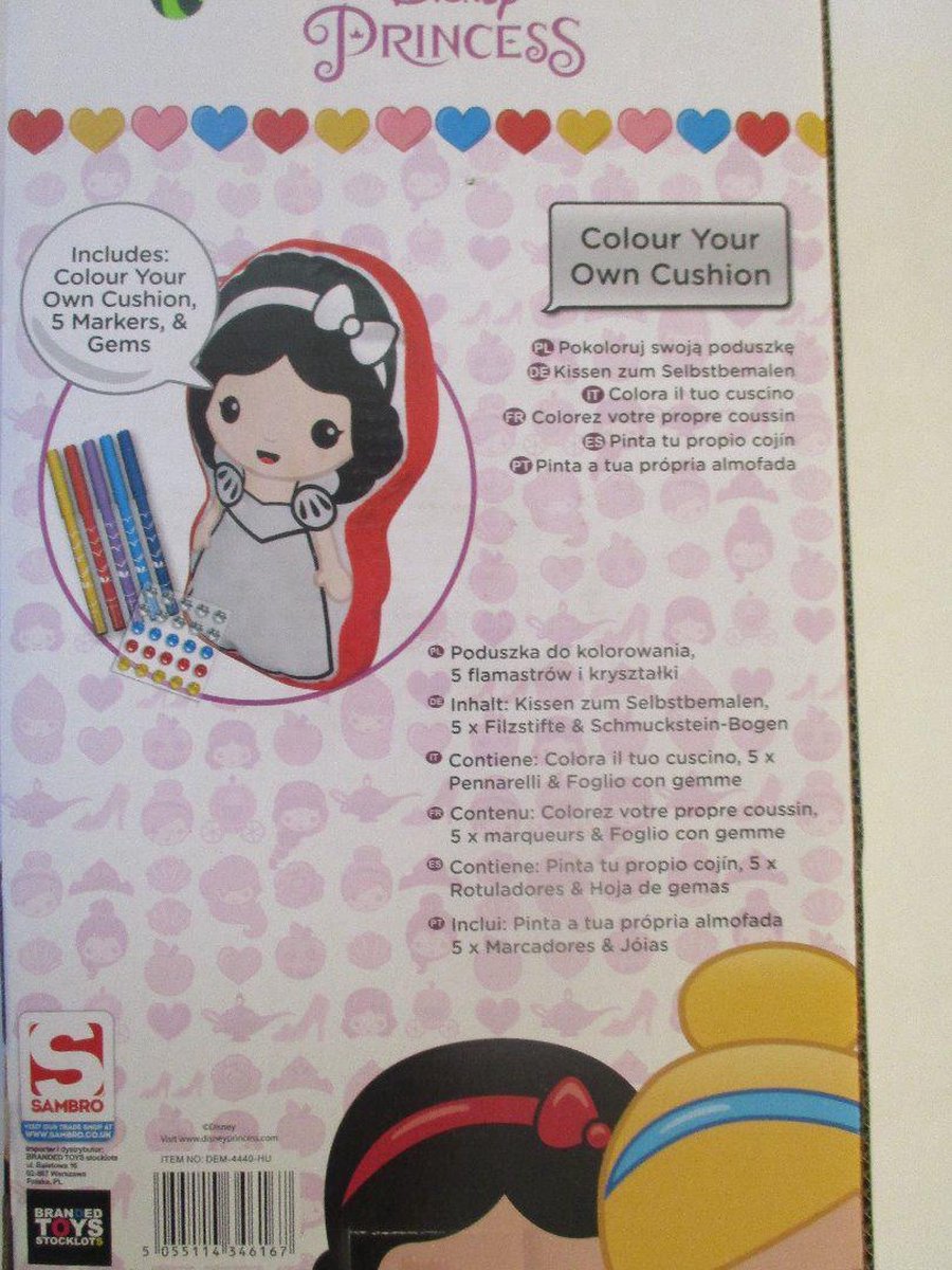 Disney Kleur Je Eigen Kussen Emoji Princess Assorti