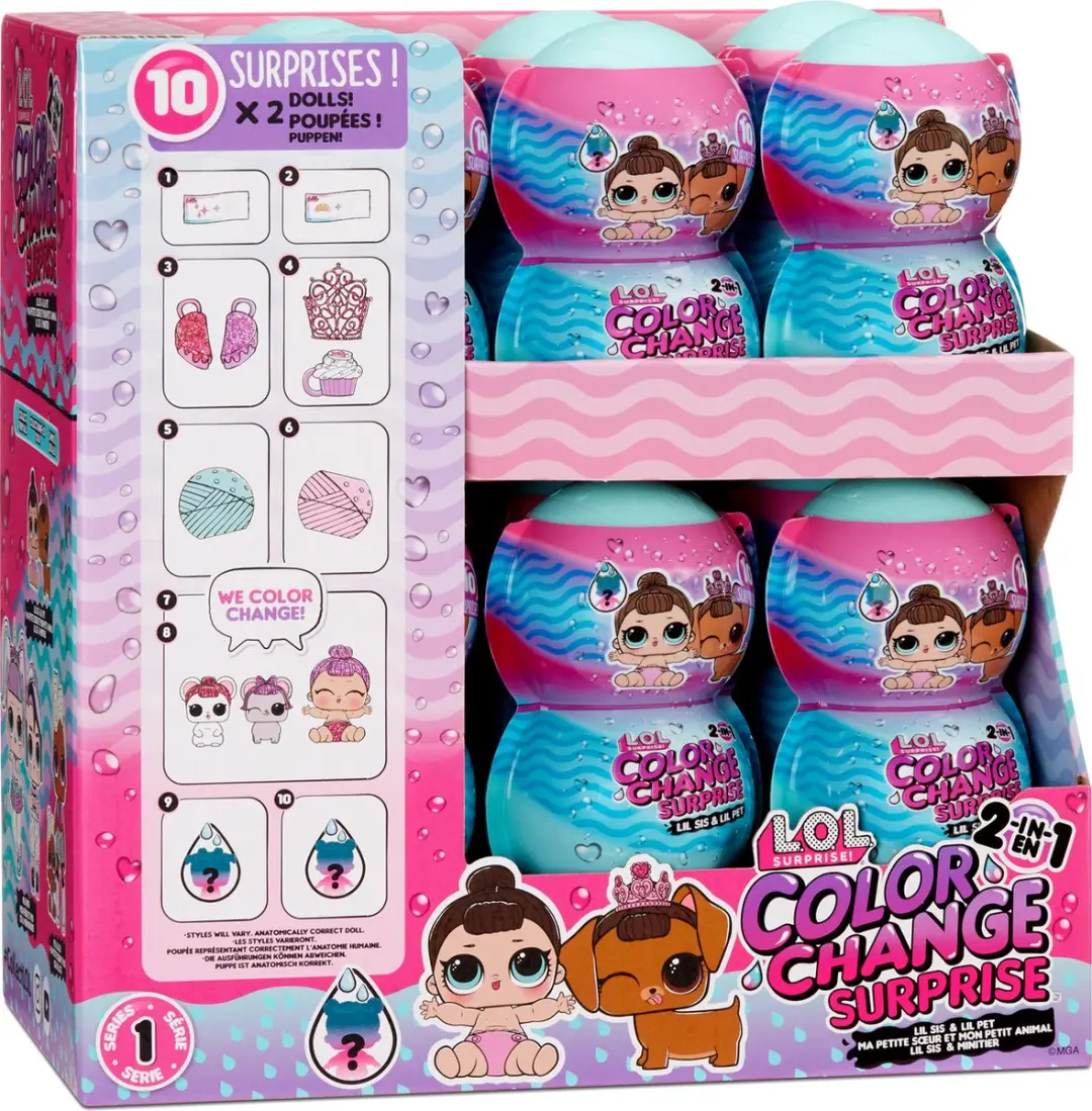 LOL Surprise! 2-in-1 Me & My Lil Sis + Lil Pet Color Change - Minipoppen Multicolor - afbeelding 6 van 6