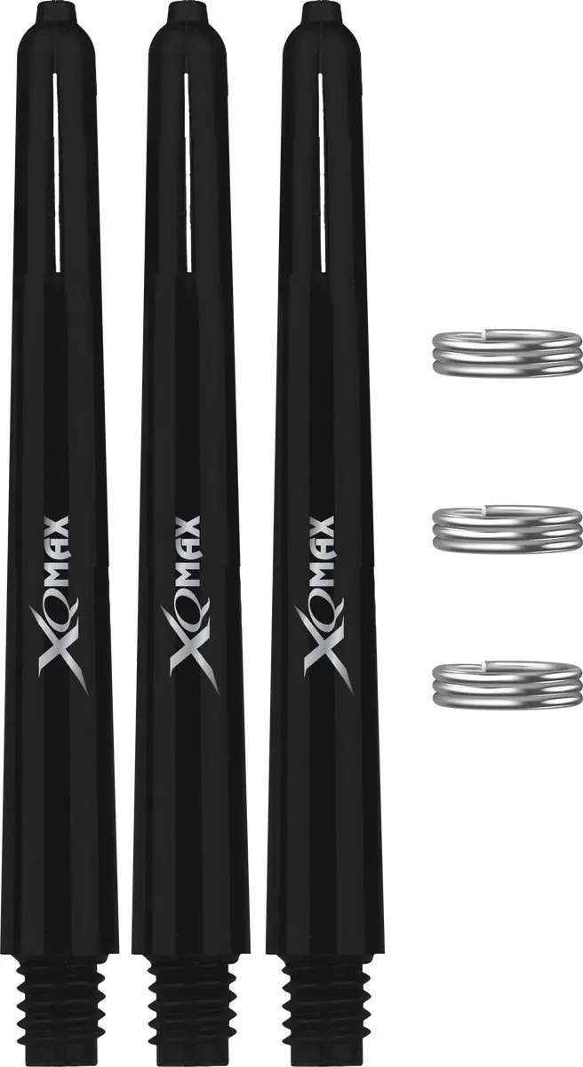 XQMax Dart Shafts Medium - 15 Stuks - Zwart