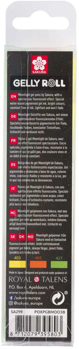 Sakura Moonlight Set Gelpennen - 3 Stuks - Assorti Happy