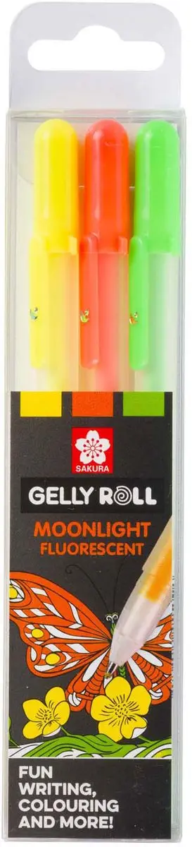 Sakura Moonlight Set Gelpennen - 3 Stuks - Assorti Happy