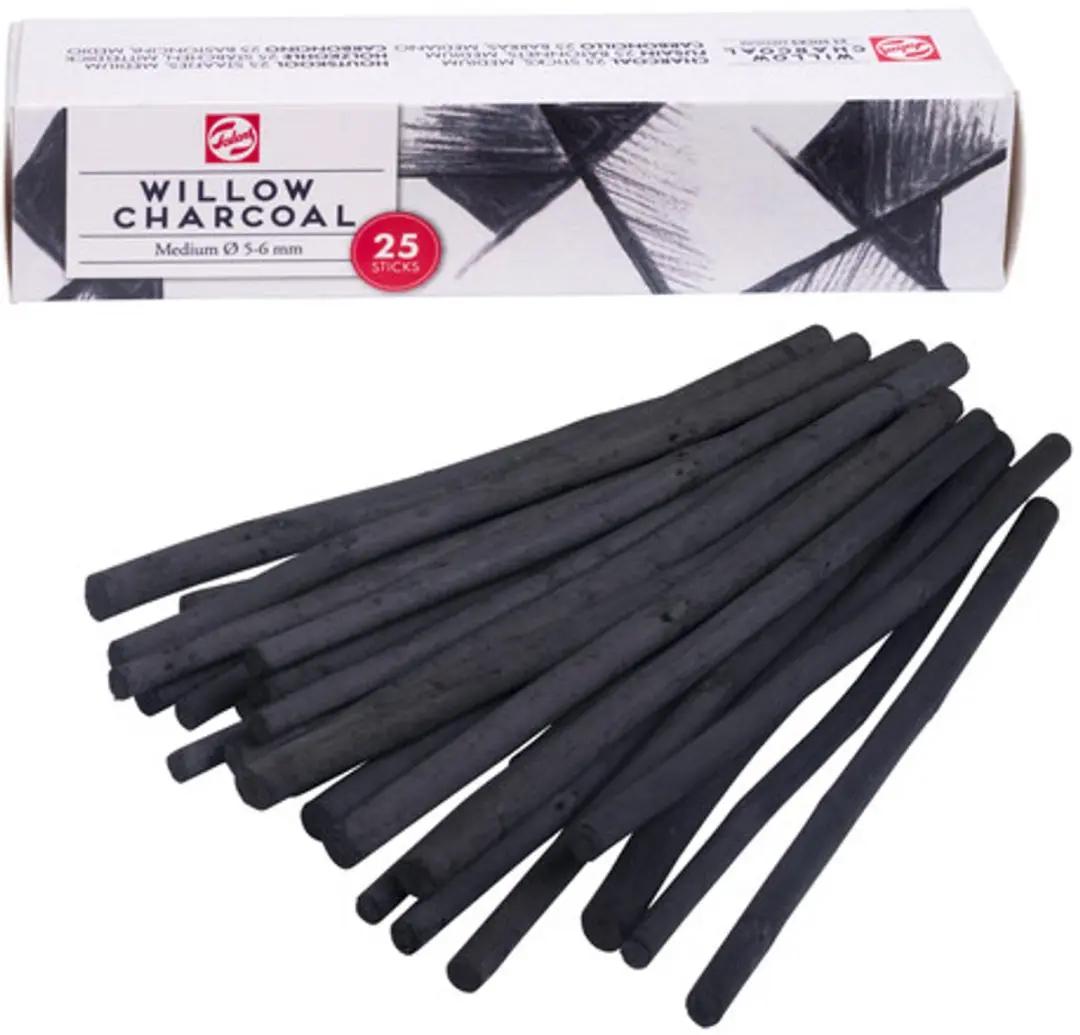 Talens Houtskool Doosje 25 Stuks - Ø5-6mm - Multicolor