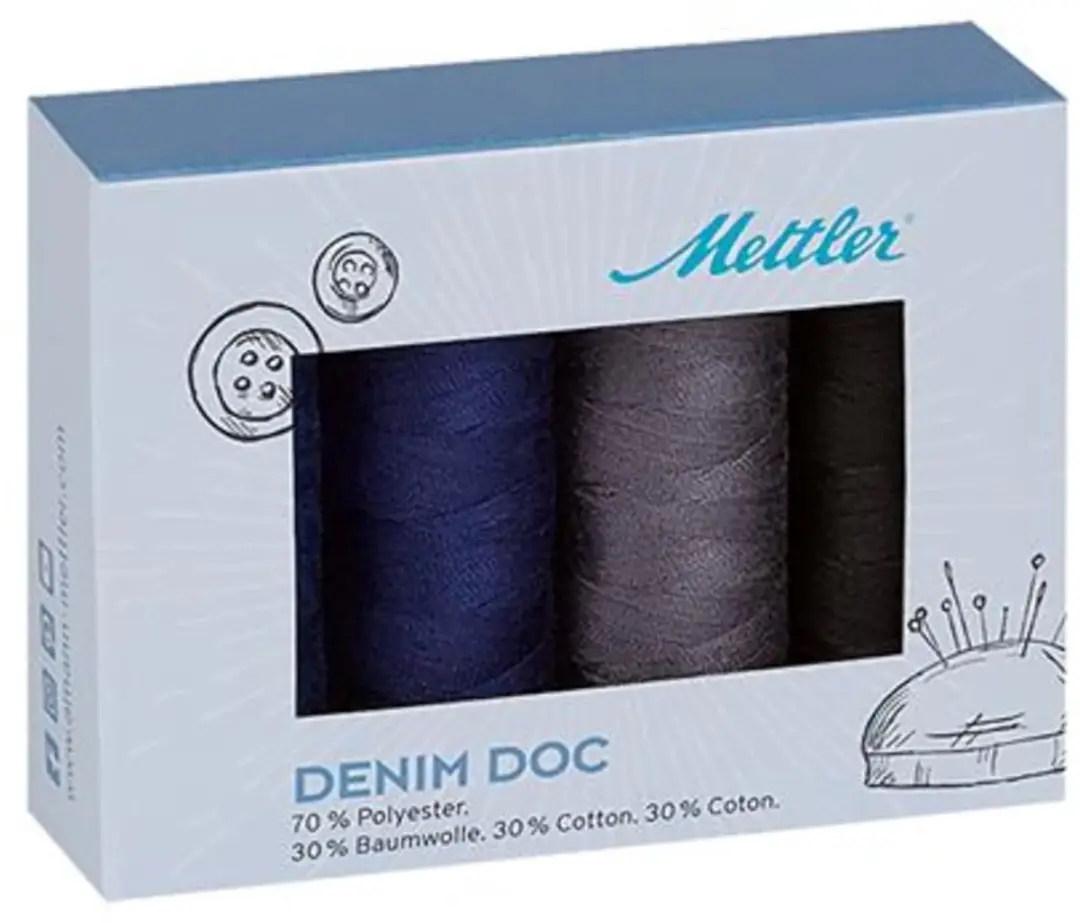Amann Mettler Kit DENIM DOC Dark - 4 Stuks