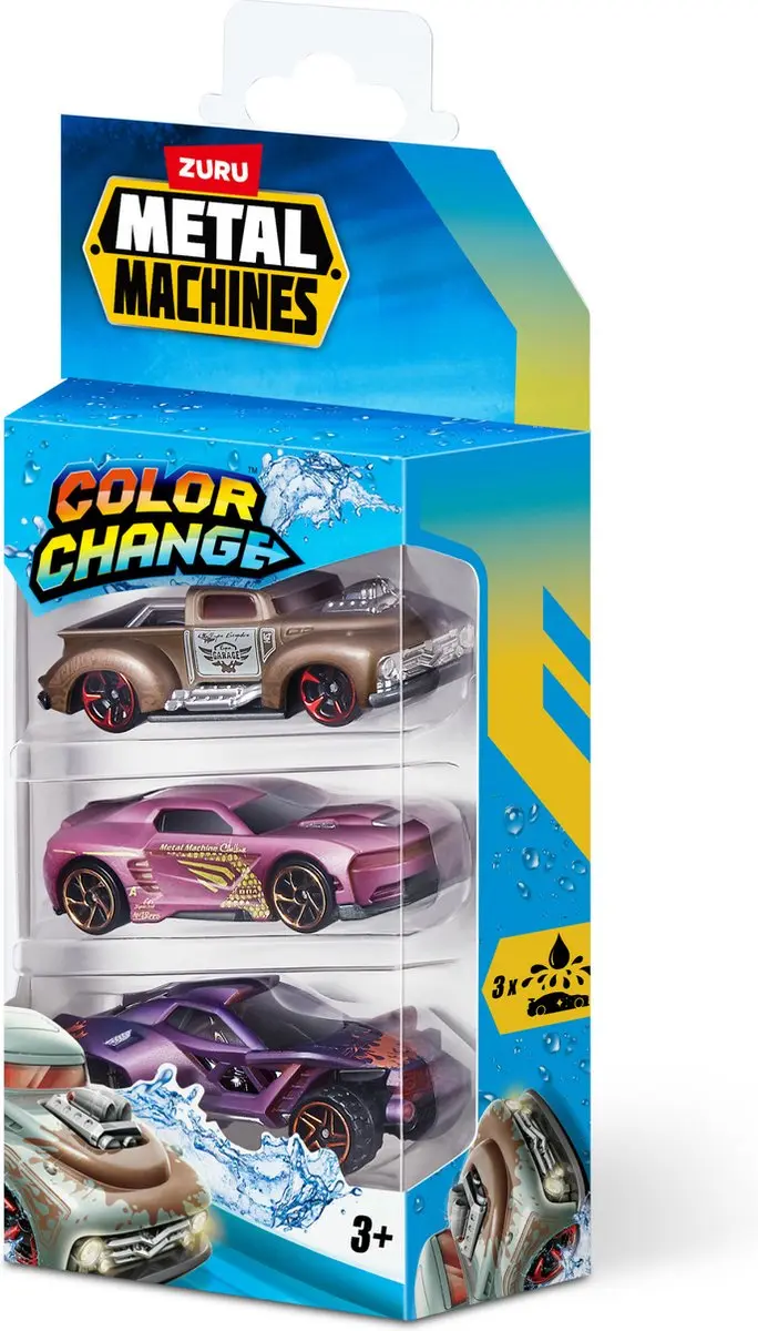 ZURU Metal Machines 67101 Kleurveranderende Die-Cast Auto - 3 Stuks