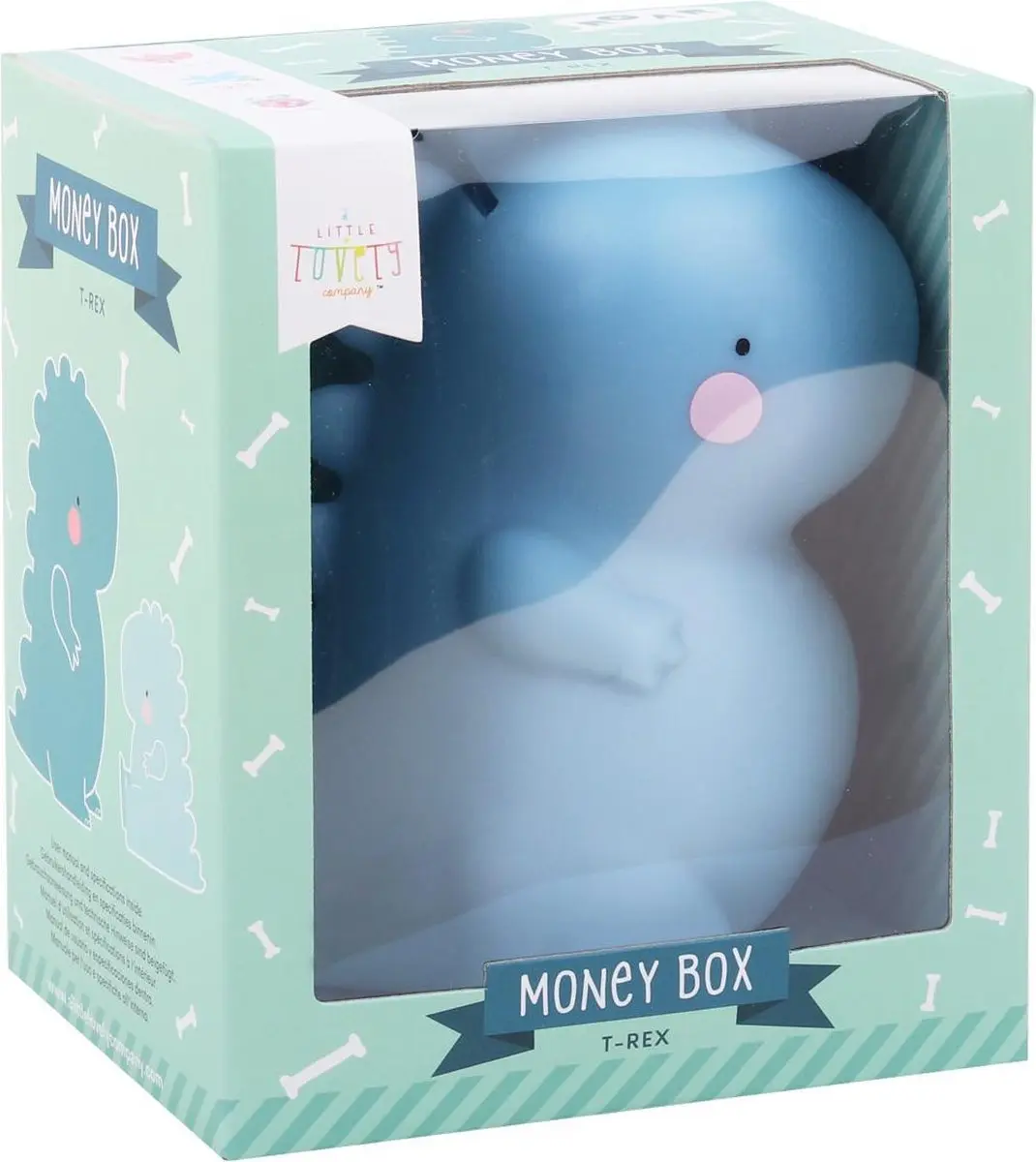 A Little Lovely Company T-Rex Spaarpot - Blauw