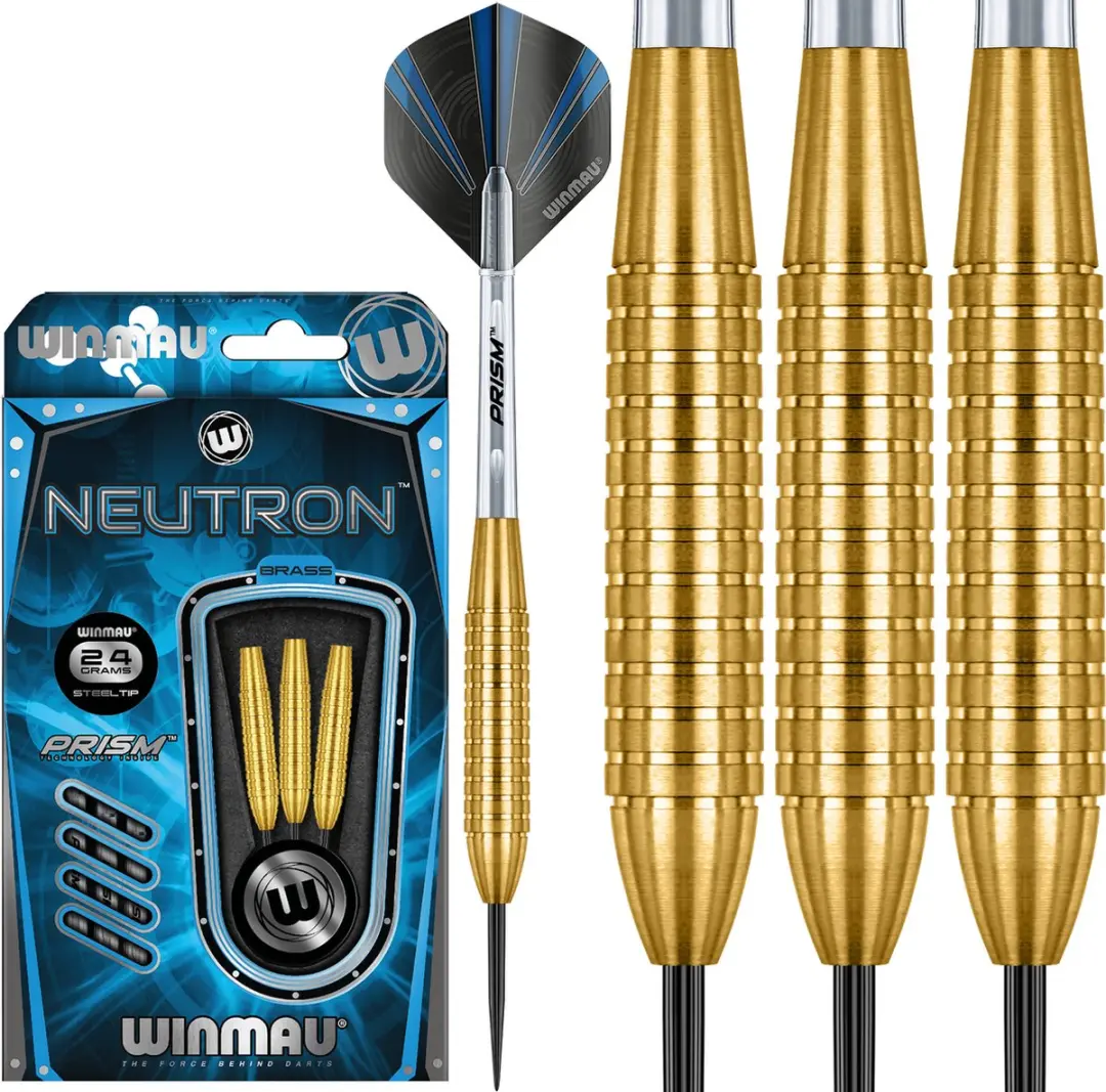 Winmau Neutron 2 Brass Dartpijlen - 3 Stuks - Zwart