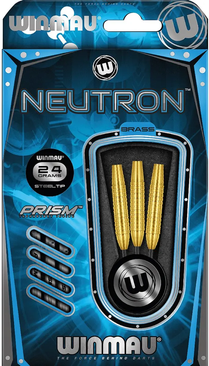 Winmau Neutron 2 Brass Dartpijlen - 3 Stuks - Zwart