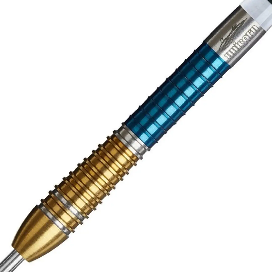 Unicorn Gary Anderson Phase 6 Duo 90% Dartpijlen - 3 Stuks - Goud/Blauw/Zilver