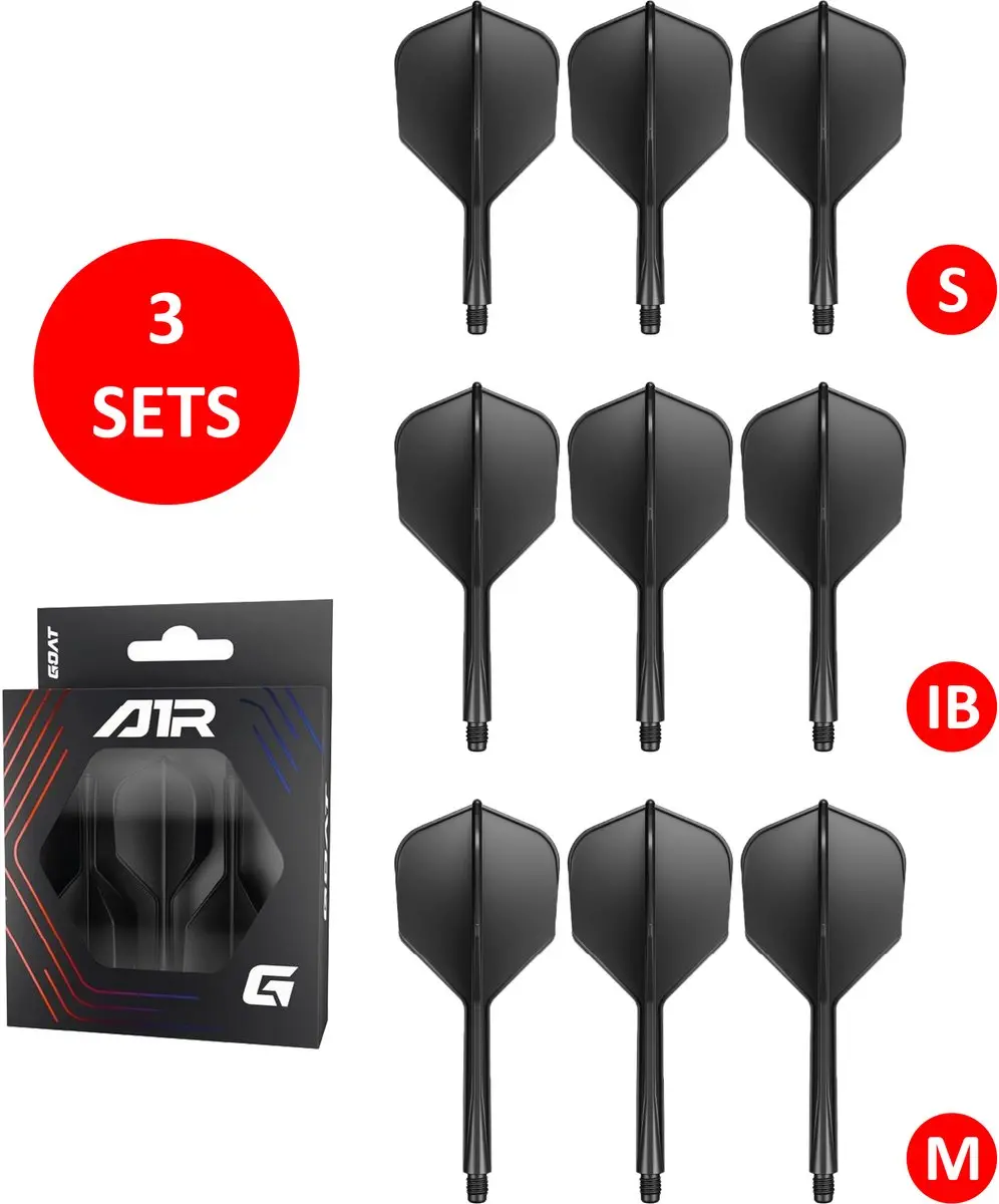 goat Air Black NO6 Dart Flights & Shafts