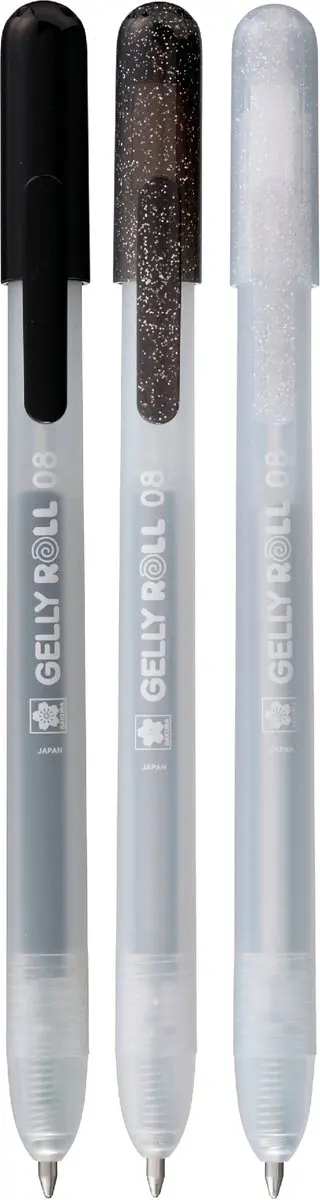 Sakura Gelly Roll Retractable Special Mix Set 3 - Zwart/Zilver