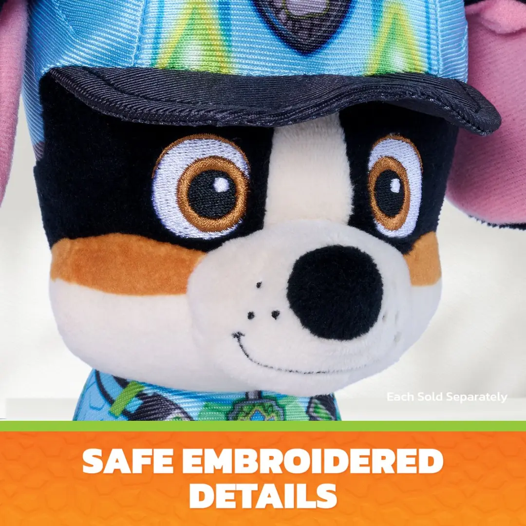 PAW Patrol Rocky Dino Knuffel 15cm - Zwart/Wit/Blauw/Bruin/ Groen