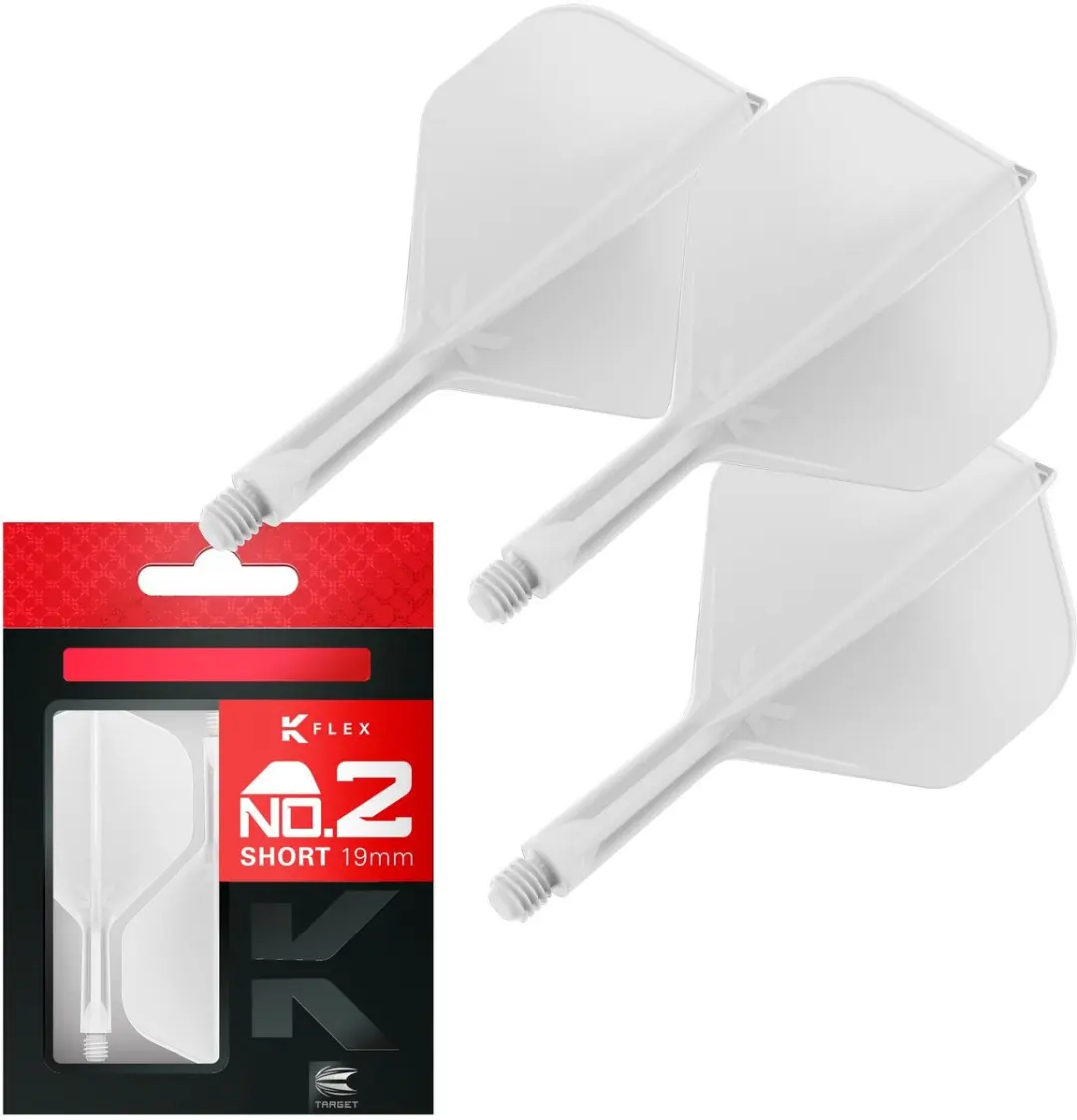 Target K-Flex White NO2 Dart Flights 19mm - 1 Stuk