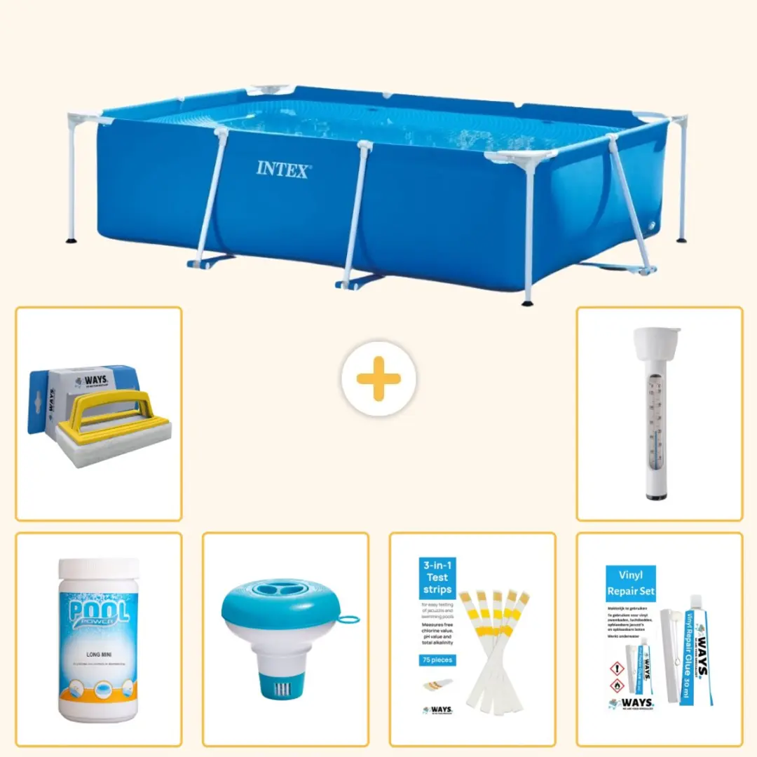 Intex Rechthoekig Frame Zwembad 260x160cm Blauw