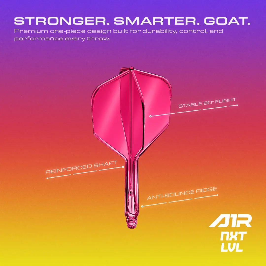 goat Air Neon Pink NO6 Dart Flights - 3 Stuks