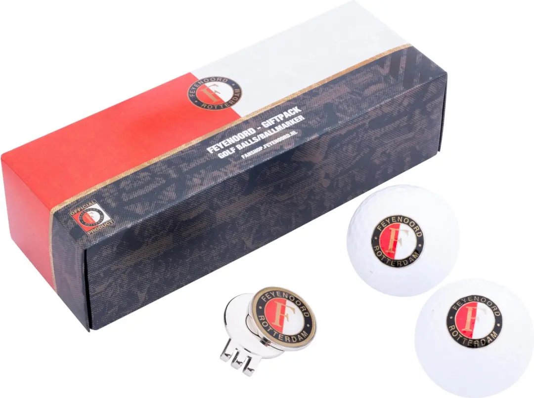 Feyenoord Golfcadeau - 2 Ballen + 35 Tees + Marker - 38 Stuks