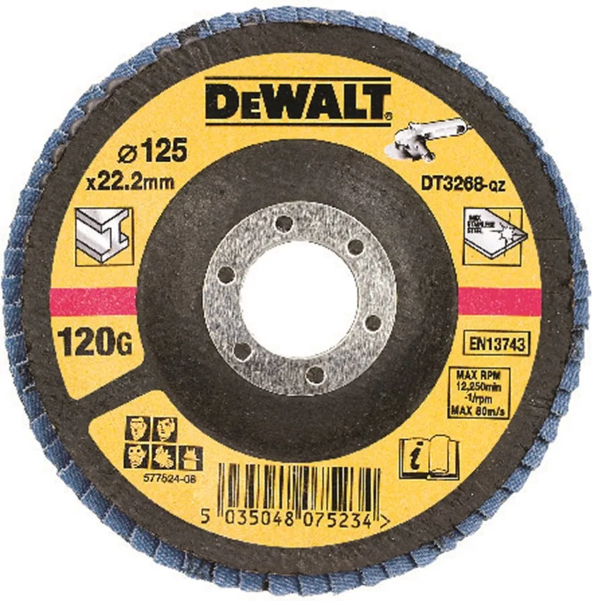 DeWalt DT3268 Lamellenschijf Gebogen 125mm K120