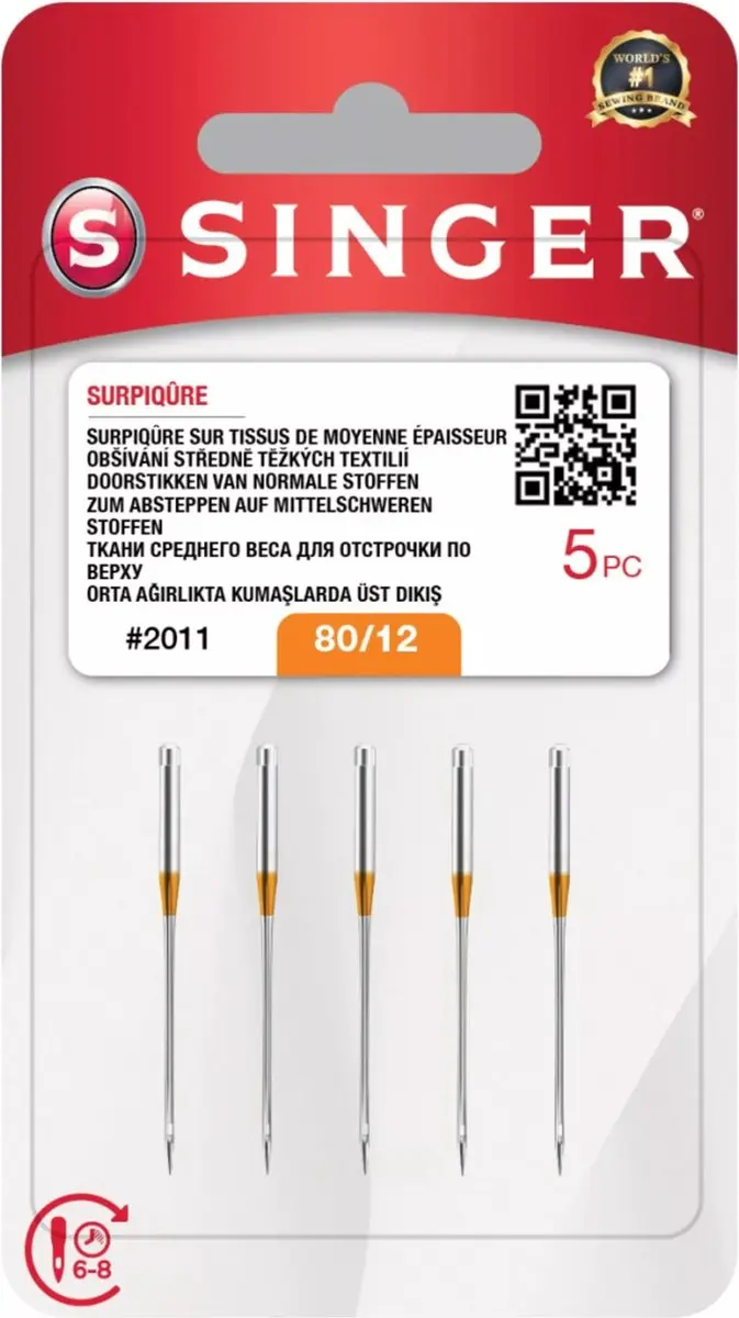 Singer Topstitch 2011 80 Naalden - 5 Stuks