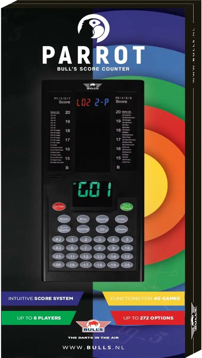 Bull's Parrot Elektronische Darttel - Zwart