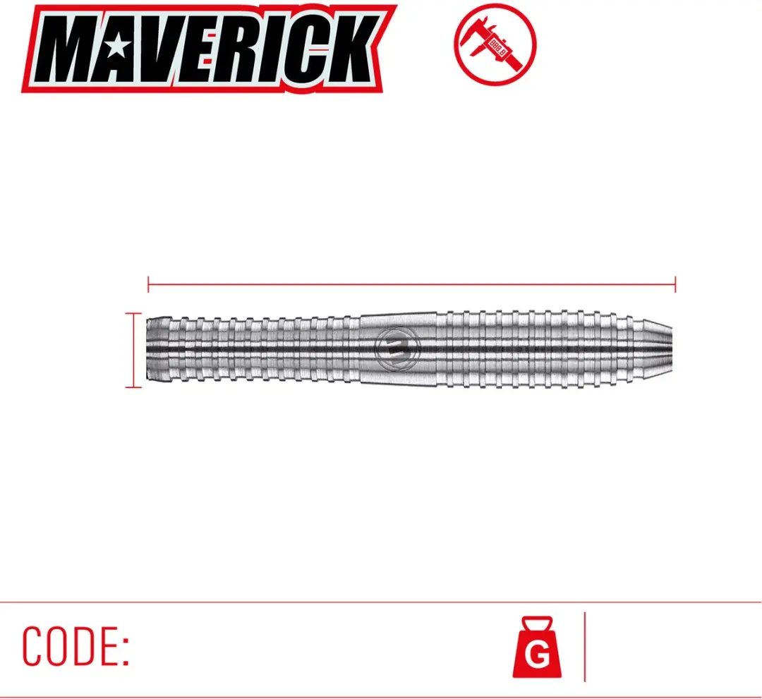 Winmau Maverick Dartpijlen - 3 Stuks - Rood/Zilver/Zwart