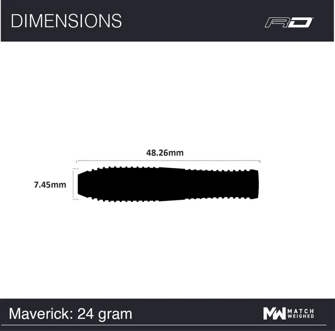Winmau Maverick Dartpijlen - 3 Stuks - Rood/Zilver/Zwart