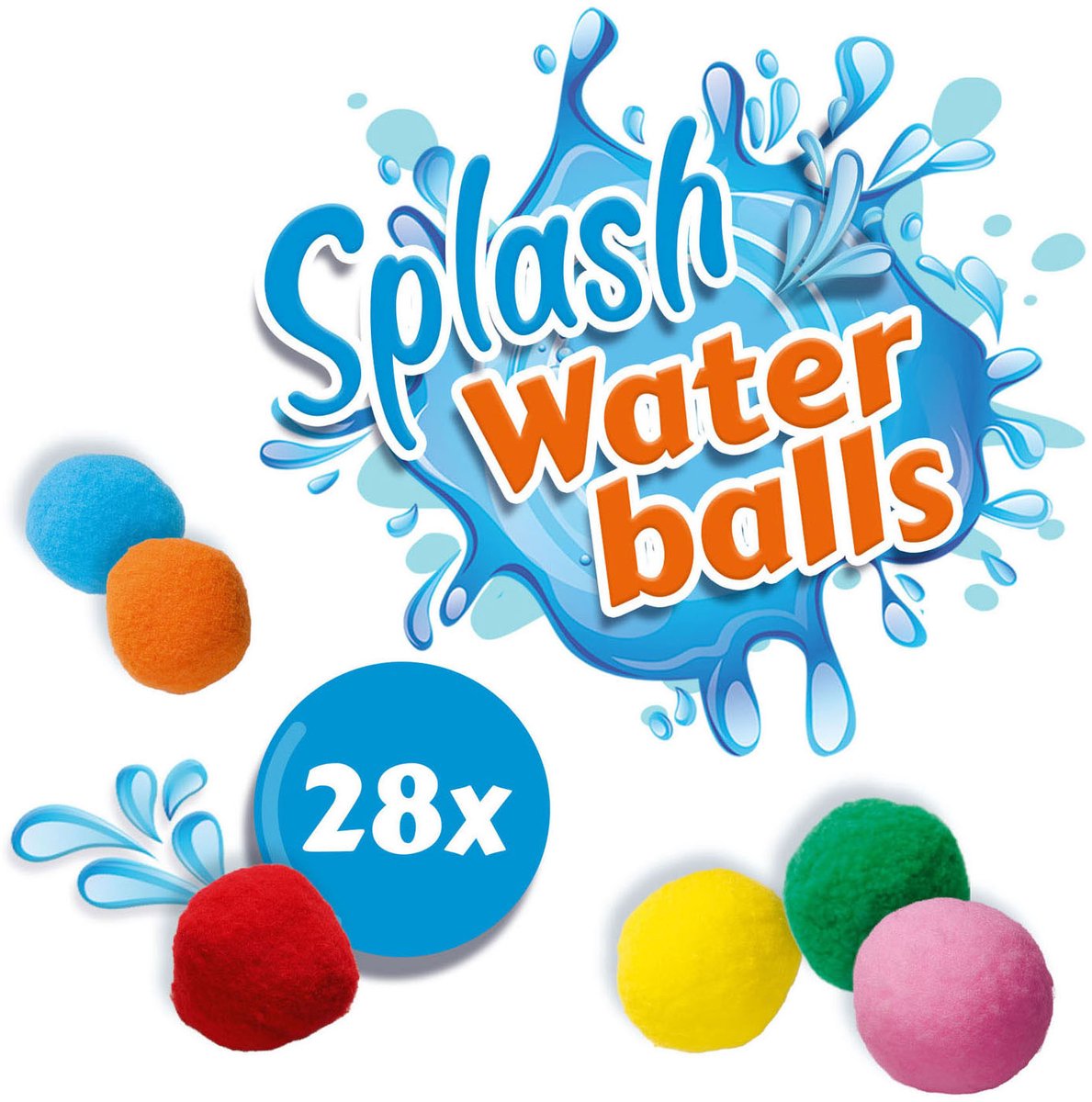 SES - Splash Waterballen - herbruikbare waterballonnen - droog en nat te gebruiken - vrolijke kleuren - 28 ballen per set - Waterballon Alternatief - Buiten Spelen Zomer - Zwembad Speelgoed