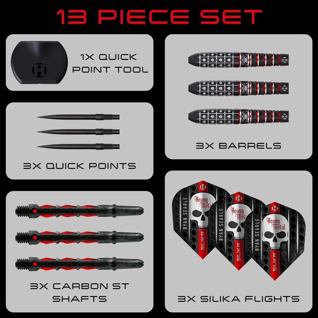 Harrows Ryan Searle Series 3 Darts 24g - 3 Stuks - Rood/Zilver/Zwart