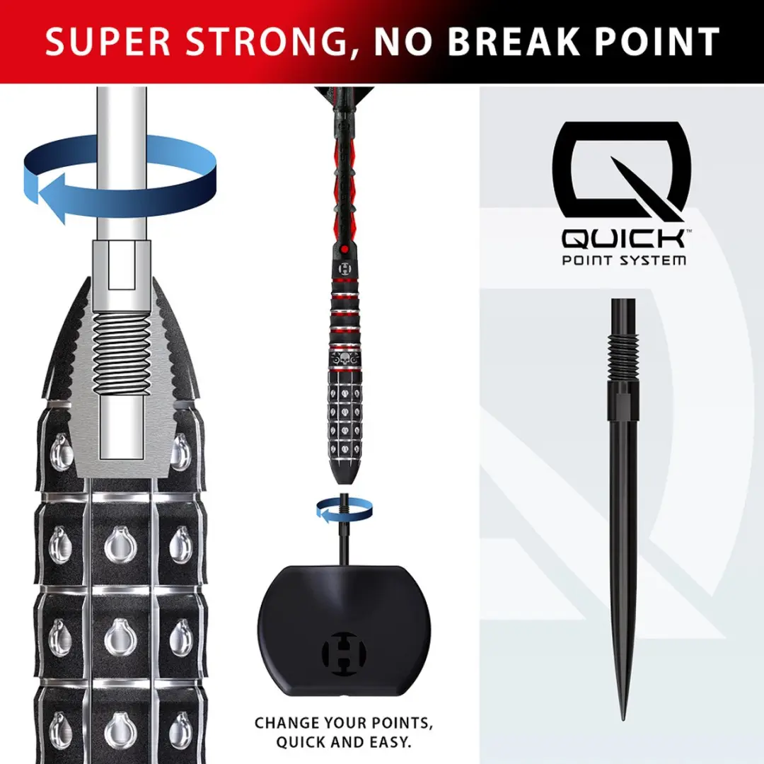 Harrows Ryan Searle Series 3 Darts 24g - 3 Stuks - Rood/Zilver/Zwart
