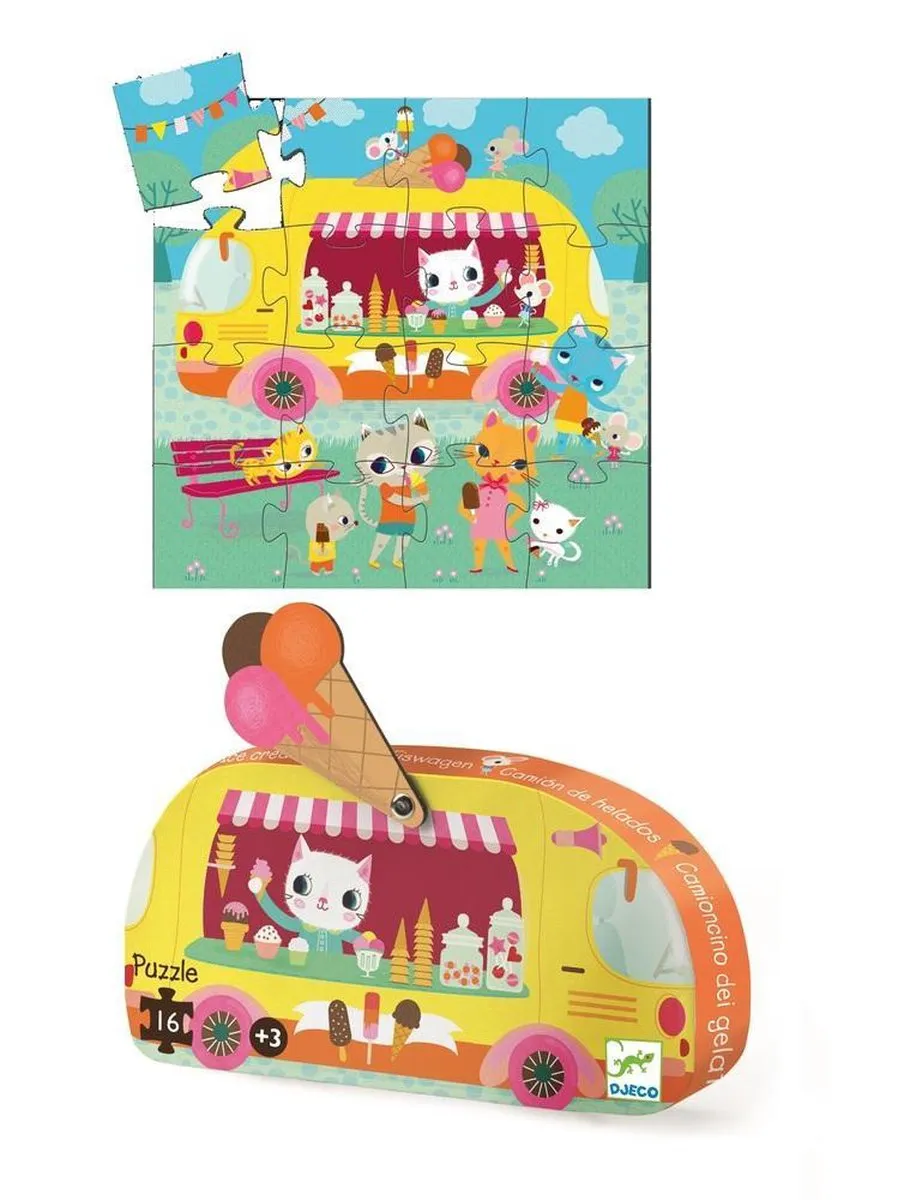 Djeco IJscowagen Puzzel 16-delig - FSC Multicolor