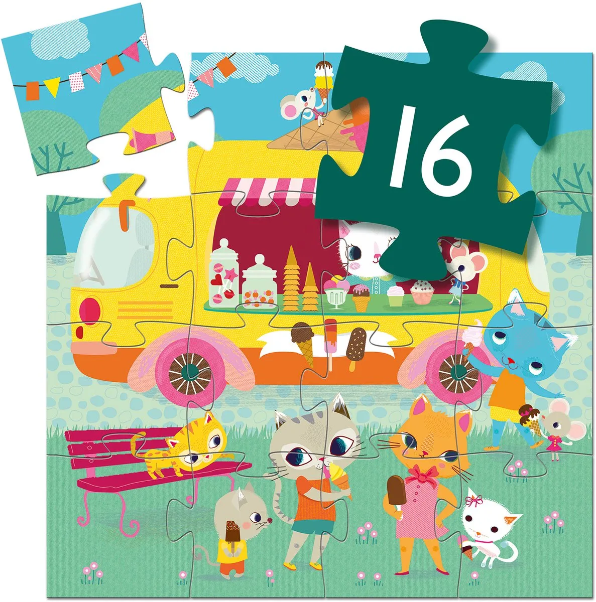 Djeco IJscowagen Puzzel 16-delig - FSC Multicolor