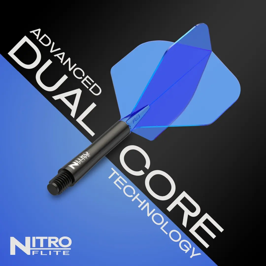 Red Dragon Nitro Flite System NO2 Dartvleugels - 3 Stuks - Blauw/Zwart