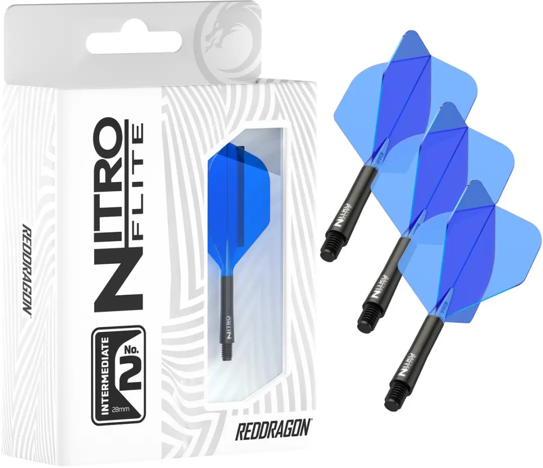 Red Dragon Nitro Flite System NO2 Dartvleugels - 3 Stuks - Blauw/Zwart