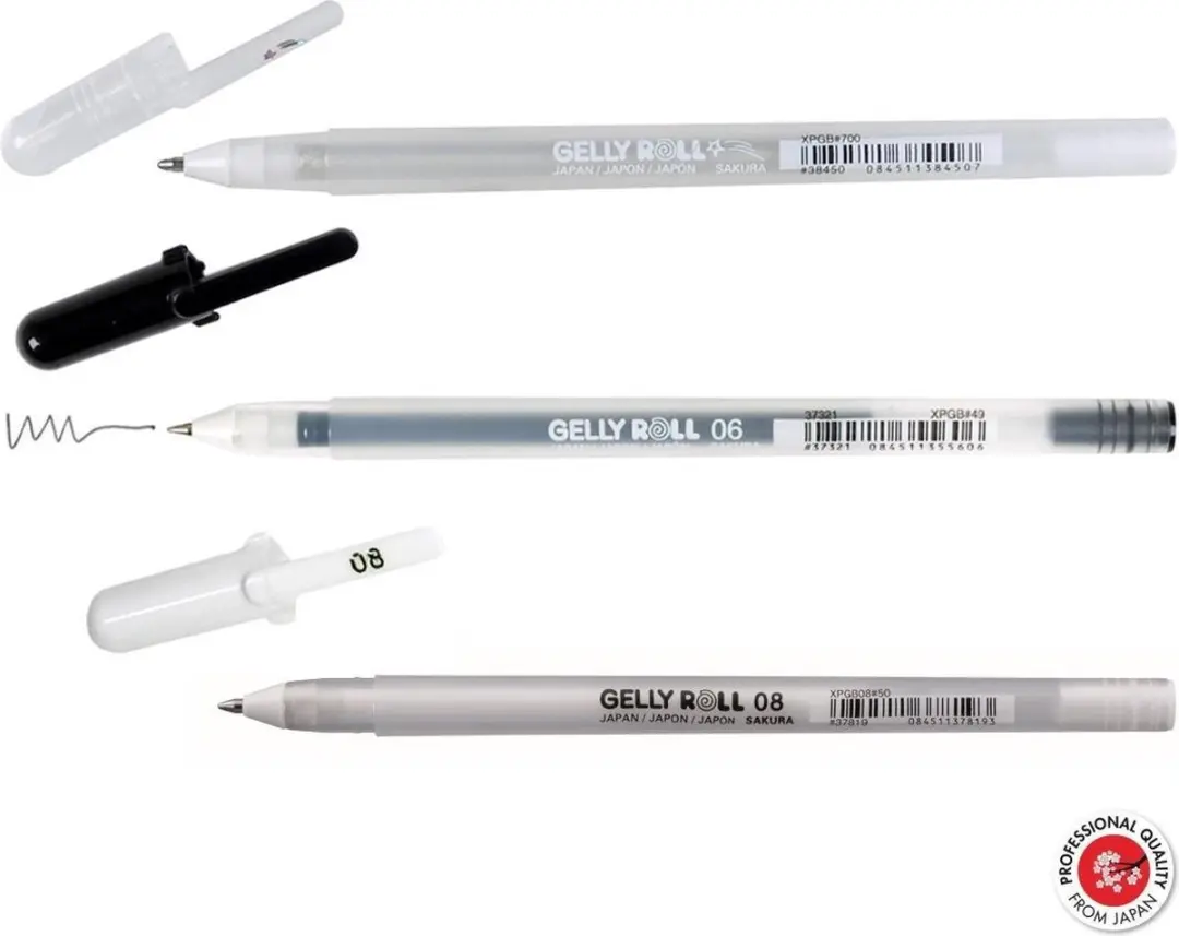 Sakura Gelly Roll Mixed Set 3 - Zwart/Wit/Transparant