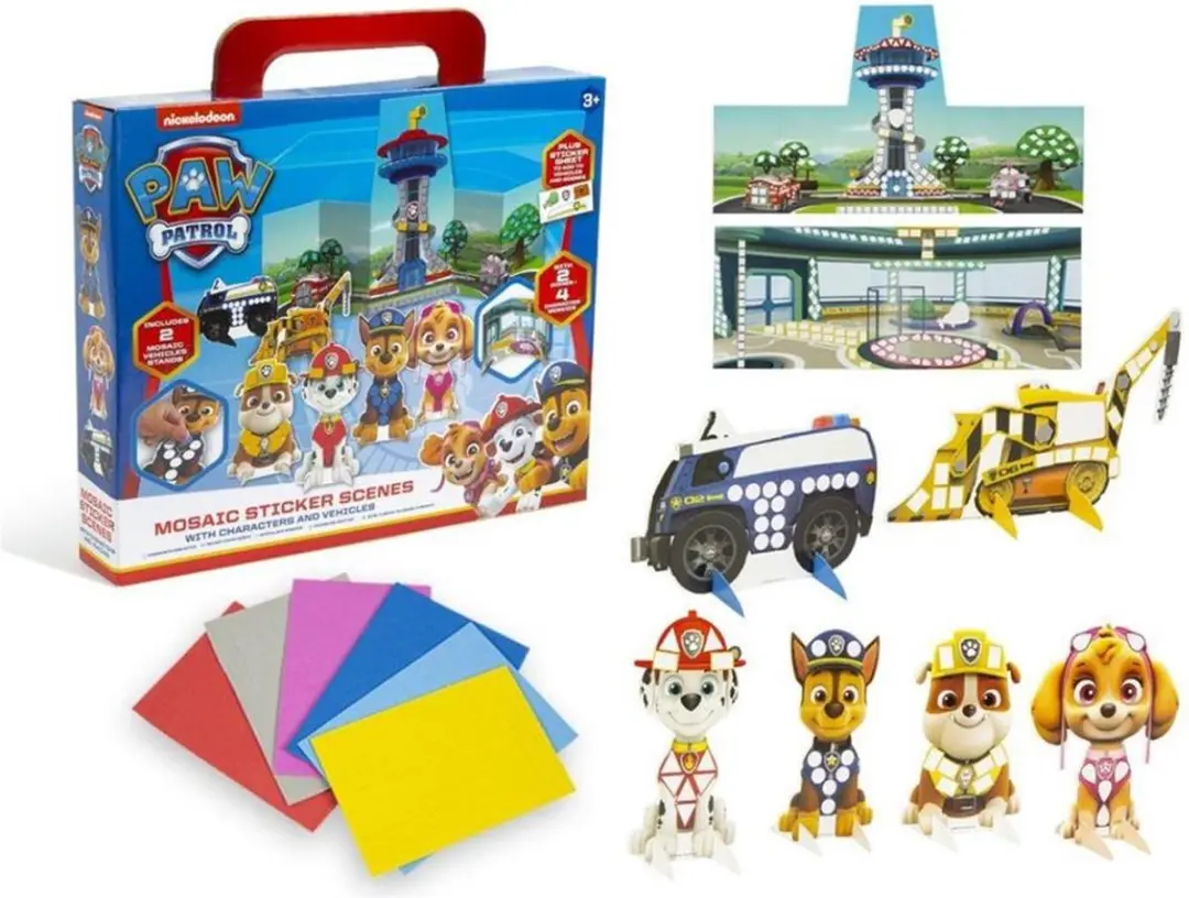 PAW Patrol Mozaïek Stickerset - 30cm - Multicolor - 27 Stuks