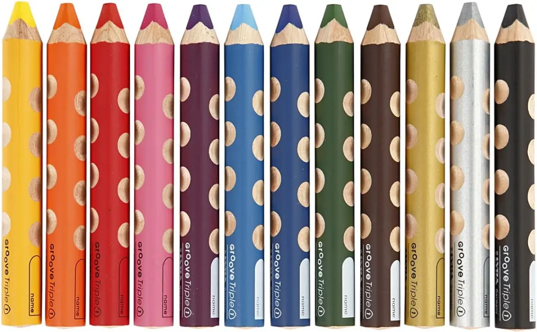 Lyra Groove 3-in-1 Kleurpotloden - 12 Stuks Multicolor