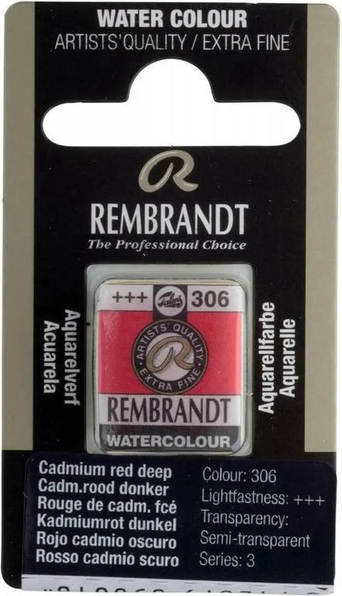 Rembrandt Waterverf Napje Cadmium Red Deep 10g