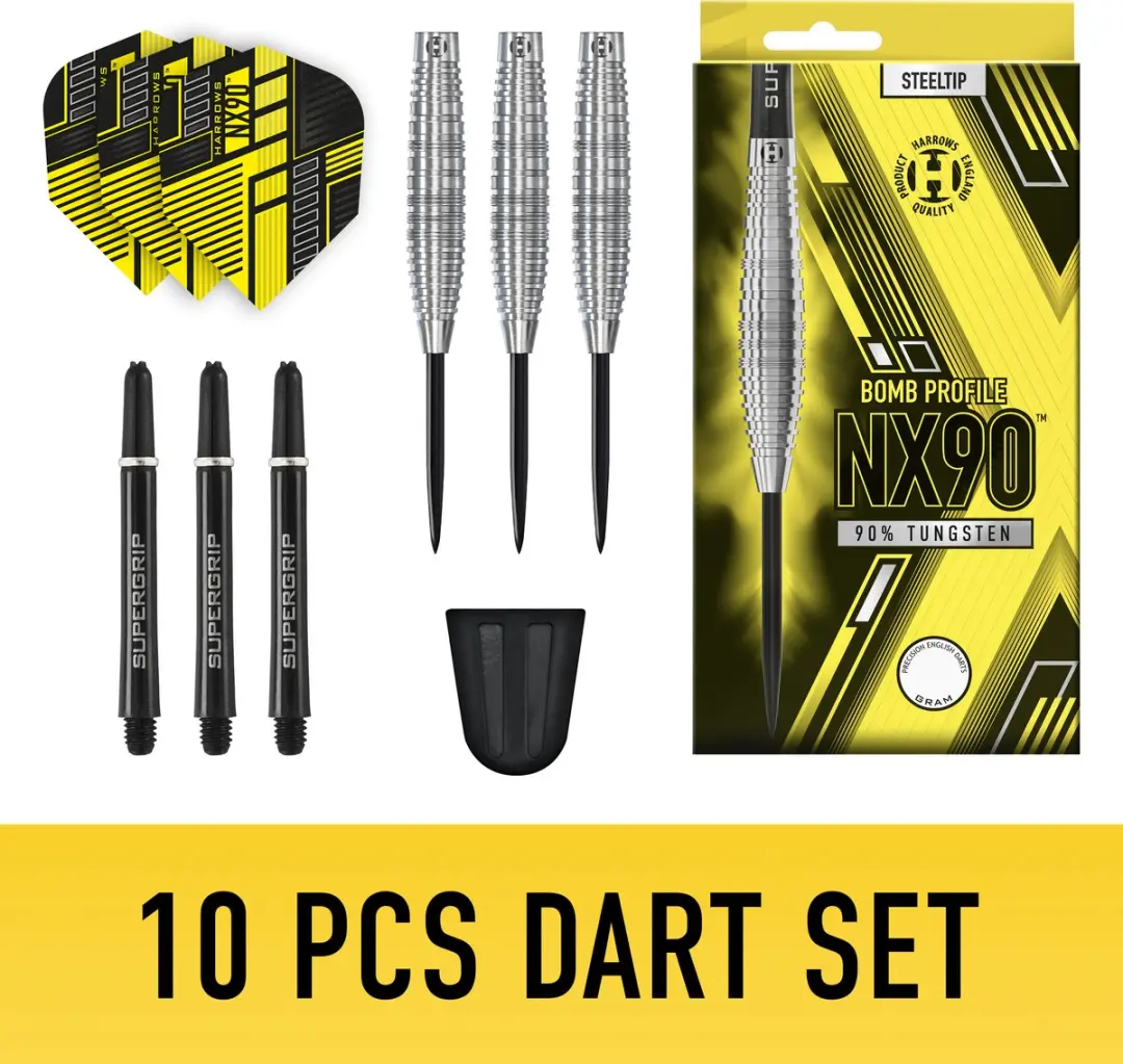 Harrows NX90 Bomb Tungsten Dart 21g - 3 Stuks - Geel/Zwart