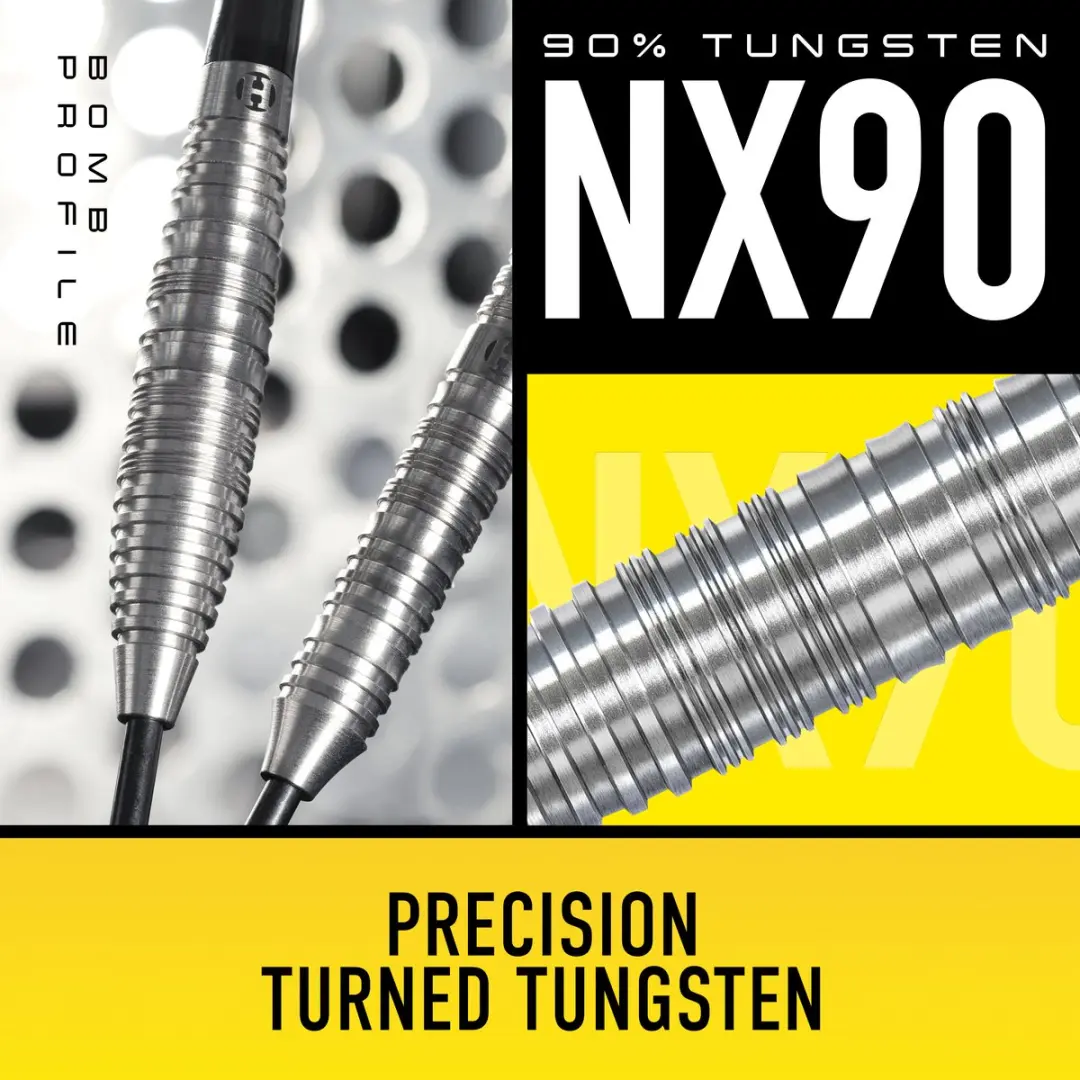 Harrows NX90 Bomb Tungsten Dart 21g - 3 Stuks - Geel/Zwart