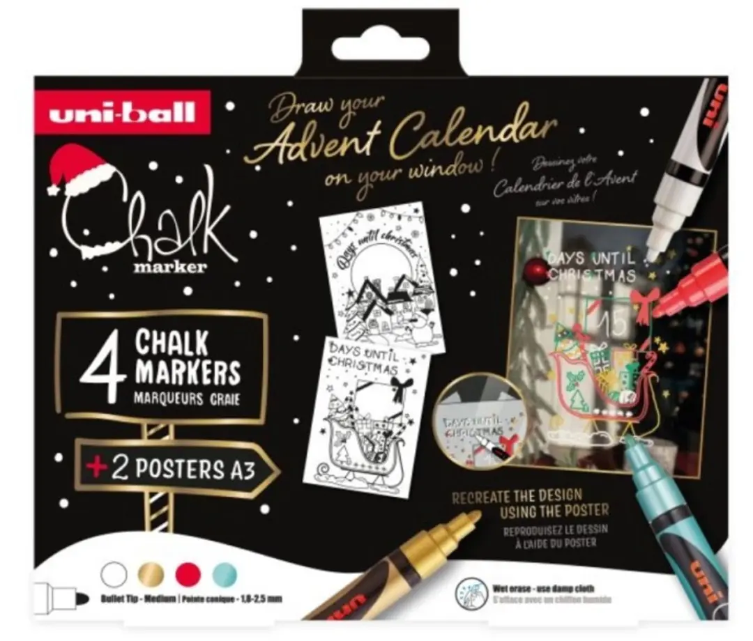 uni-ball Uni Chalk Markers Kerst