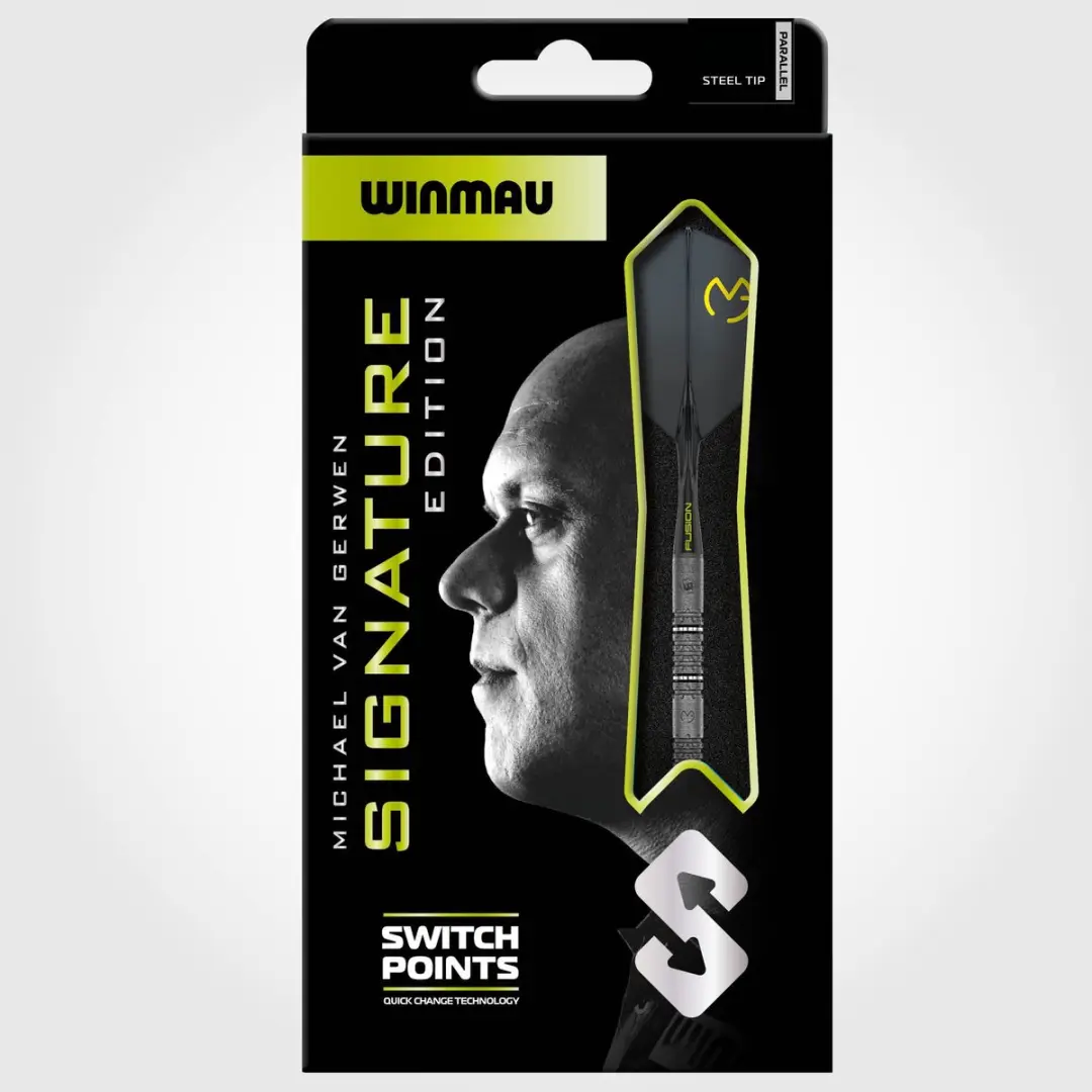 Winmau Michael van Gerwen Signature Edition Switch Point 90% - 3 Darts - Geel/Grijs/Zwart