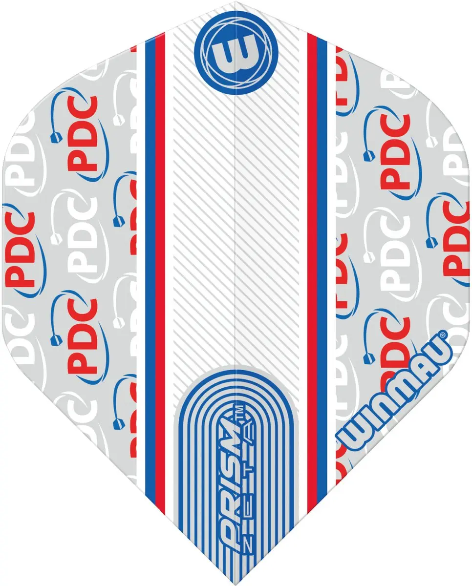 Winmau Prism PDC Dart Flights 8149 - 15 Stuks - Blauw/Grijs/Rood/Wit