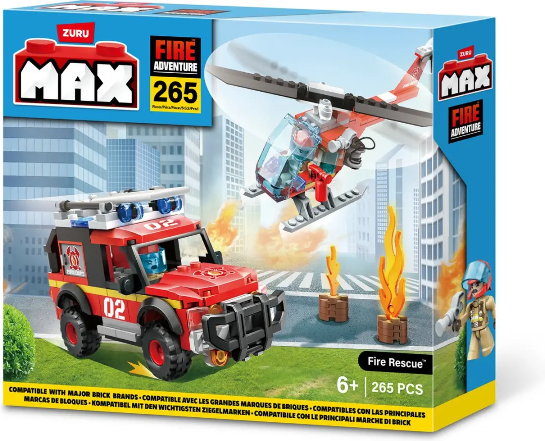 ZURU Max City Brandweerauto 265-delig - Multicolor