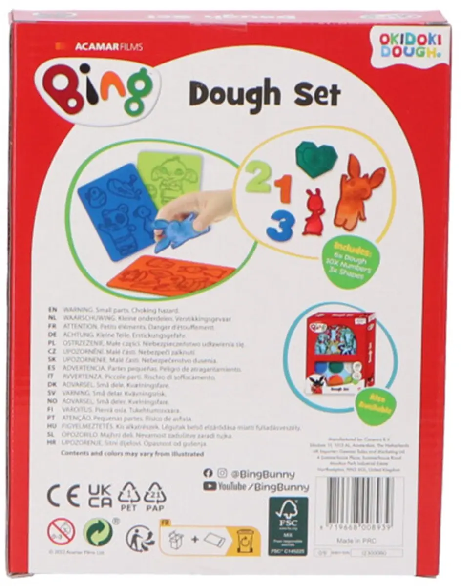 Bing Okidoki Dough Klei Set - 6 Stuks