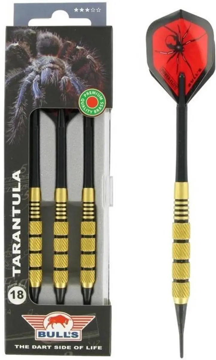 Bull's Tarantula Brass Soft Tip Dartpijlen 18g - 3 Stuks