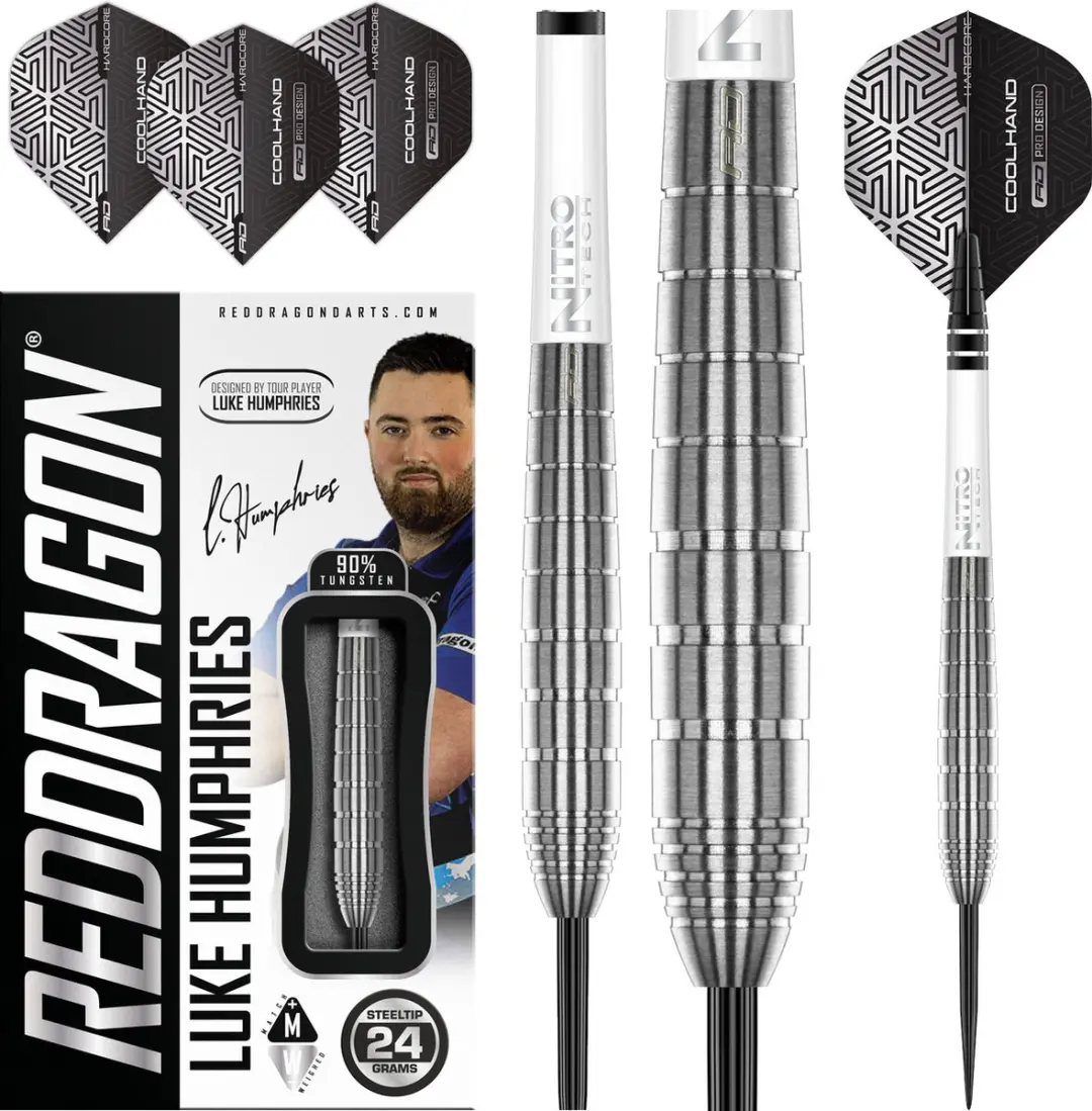 Red Dragon Luke Humphries TX1 Dartpijlen 3 Stuks - Zilver