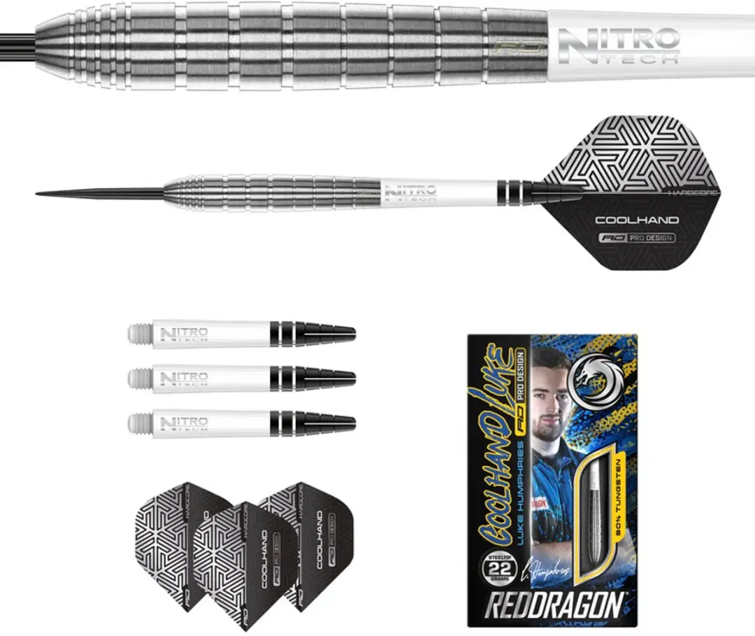Red Dragon Luke Humphries TX1 Dartpijlen 3 Stuks - Zilver