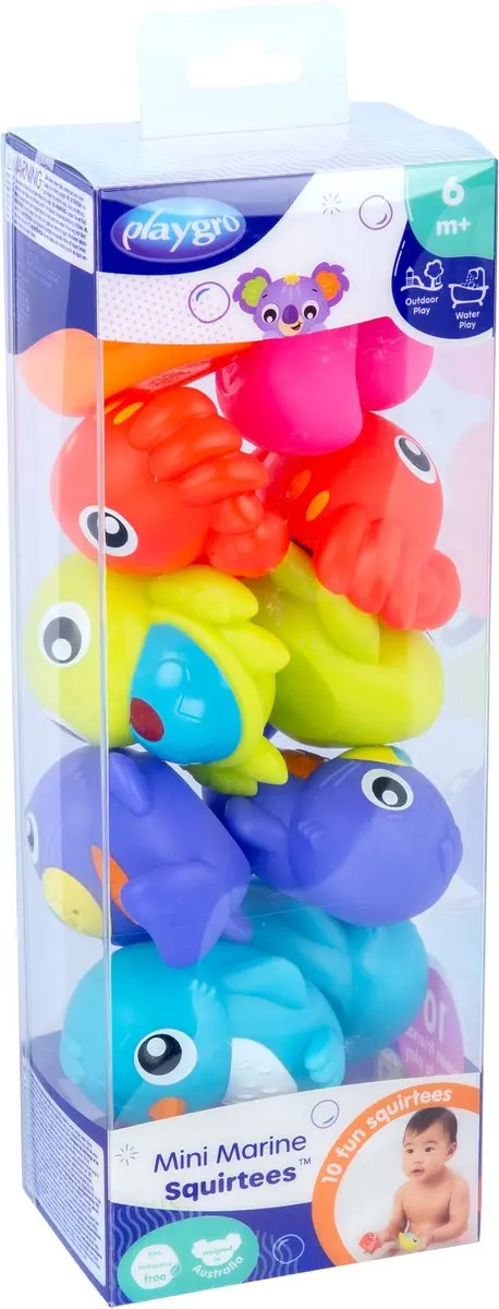 Playgro Mini Marine Squirtees - 10 Stuks - Multicolor