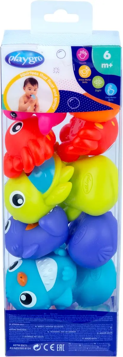 Playgro Mini Marine Squirtees - 10 Stuks - Multicolor - afbeelding 6 van 6