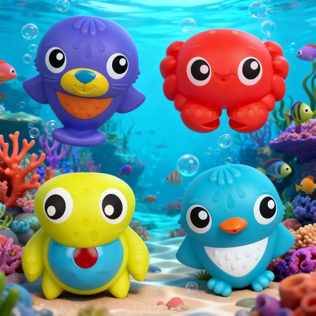 Playgro Mini Marine Squirtees - 10 Stuks - Multicolor