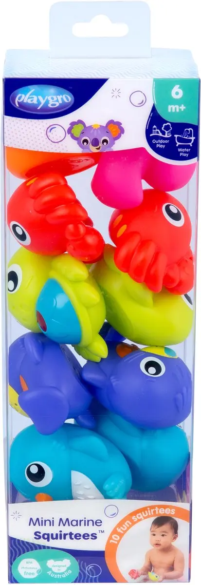 Playgro Mini Marine Squirtees - 10 Stuks - Multicolor