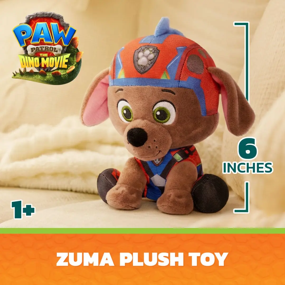 PAW Patrol Zuma Dino Filmknuffel 15cm - Meerkleurig - afbeelding 6 van 6